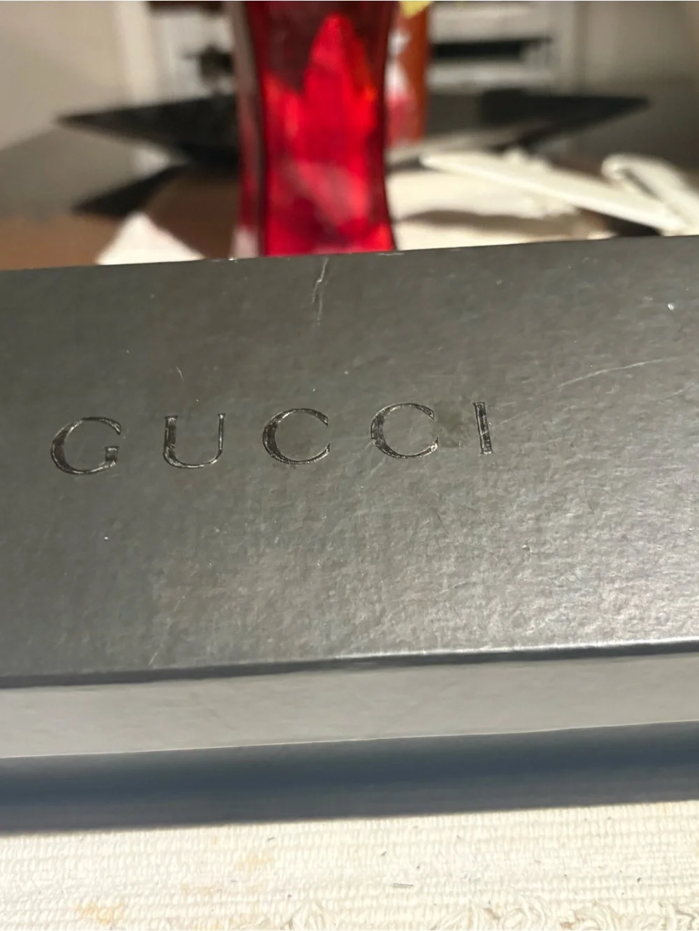 Gucci Black Box with Green Ribbon